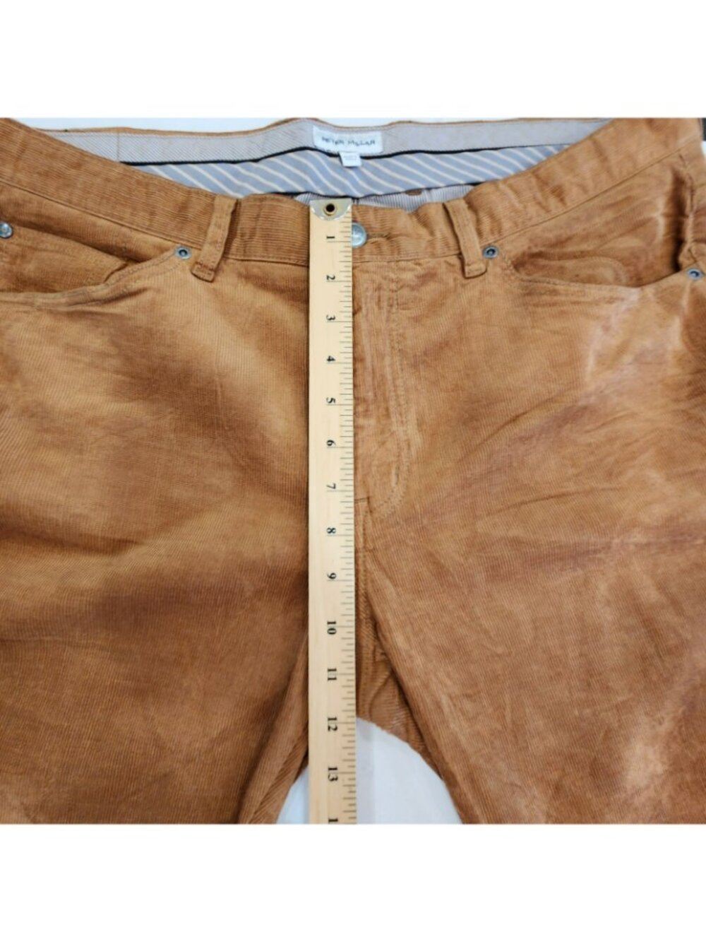 Peter Millar 5 Pocket Corduroy Pants Brown Cotton Stretch Casual Mens 36x34 - Picture 9 of 12